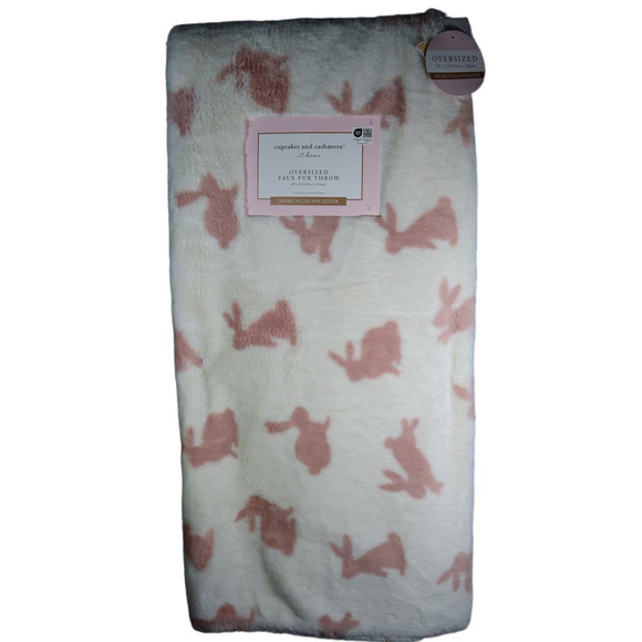 Cupcakes and Cashmere Pink Easter Bunny Throw Blanket - Picture 1 of 4